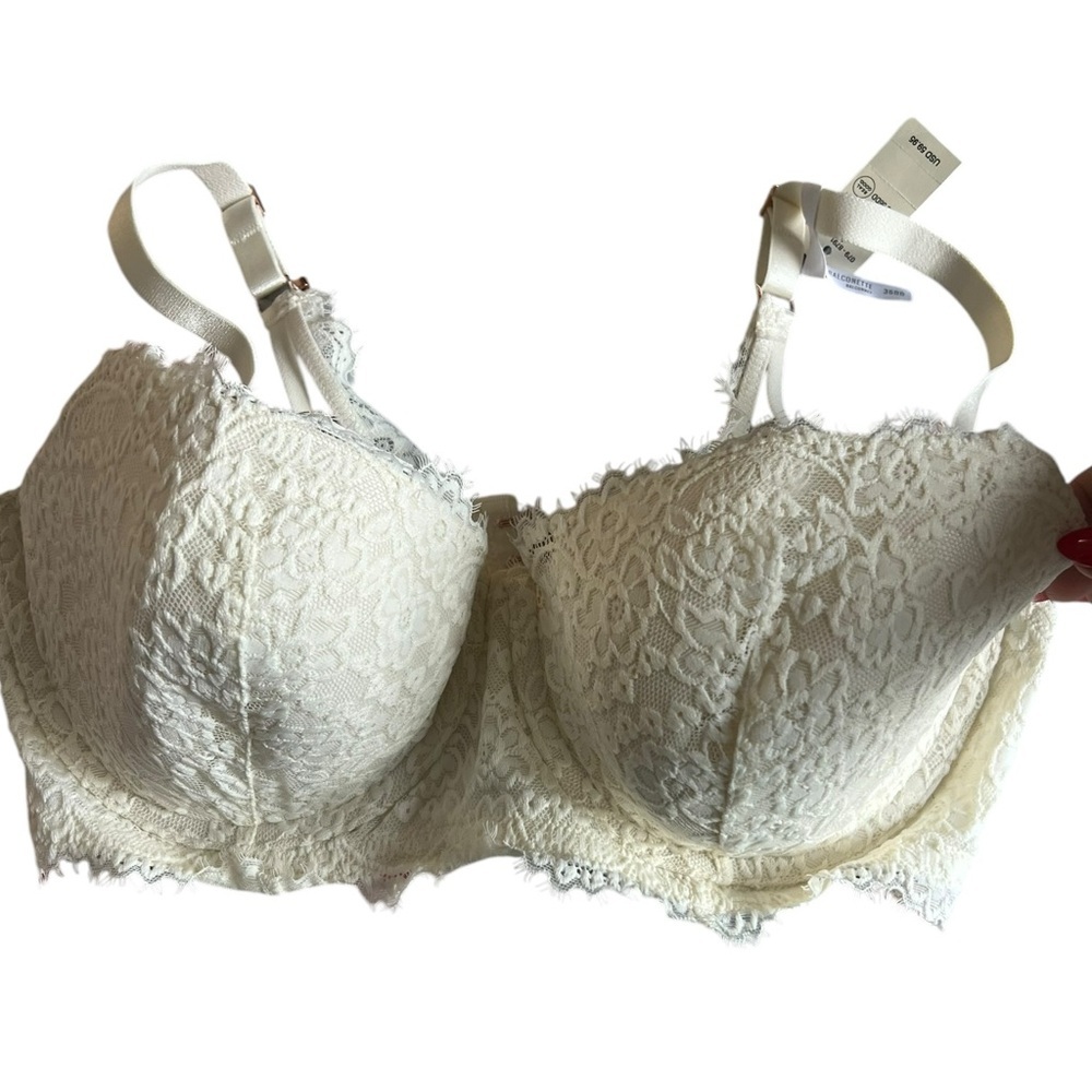 Aerie Offline Off-White Lace Balconette Bra - 36DD - NEW WITH TAGS!